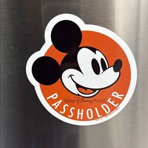 Disney World Passholder Sticker - Orange